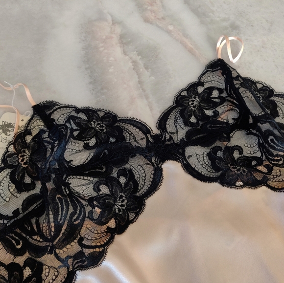 NWT Silk Teddy Bodysuit | Satin Pink Vintage Sexy Lingerie - Picture 3 of 5